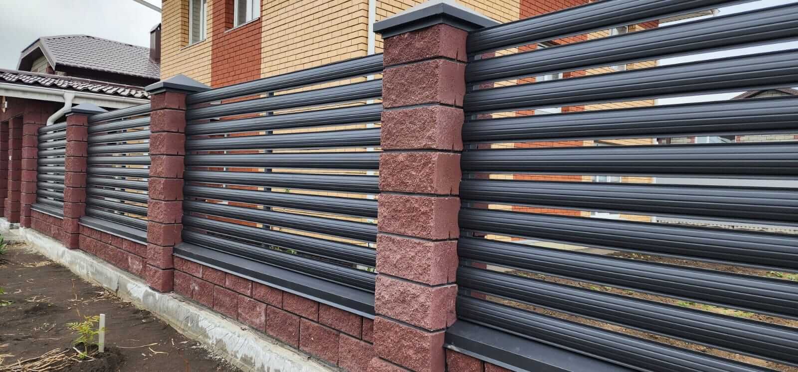 Забор-ранчо из штакетника 21м RAL7024/7024 Серый Графит МАТТЕ двусторонний в Рязани