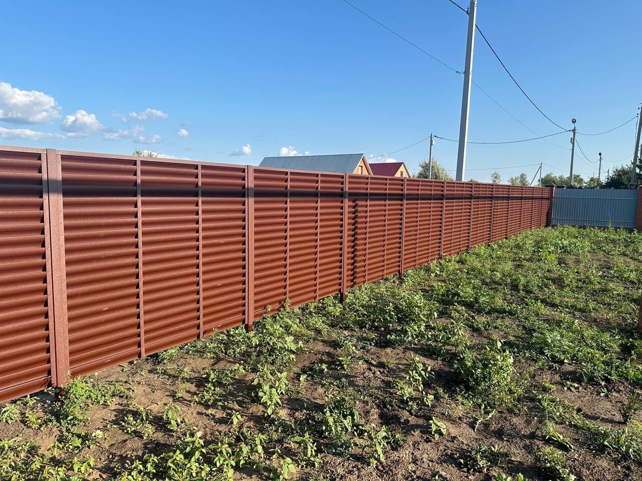Забор из ламелей Еврожалюзи 53м RAL8017/8017 Шоколад двусторонний МАТТЕ в Рязани